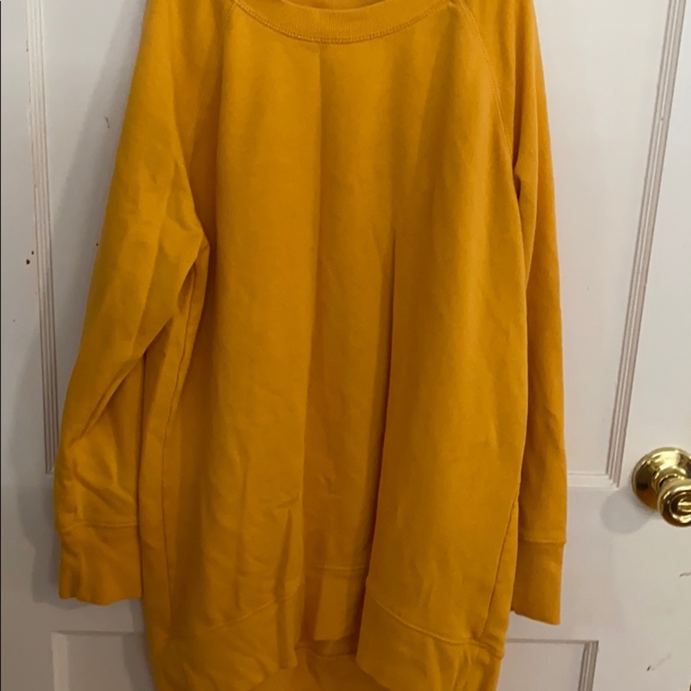 small yellow cotton crew neck sweater